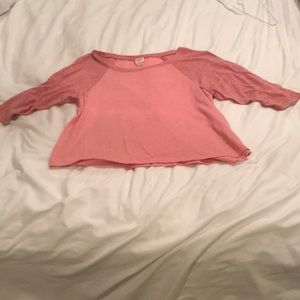 Red 3/4 sleeve baseball T-shirt. Mossimo